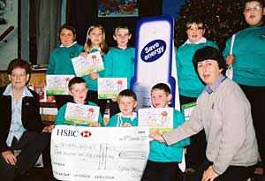 Severnbanks School receiving the cheque for £150